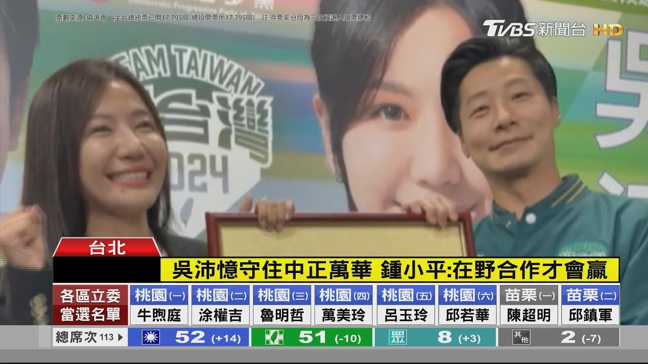 吳沛憶守住中正萬華 鍾小平:在野合作才會贏