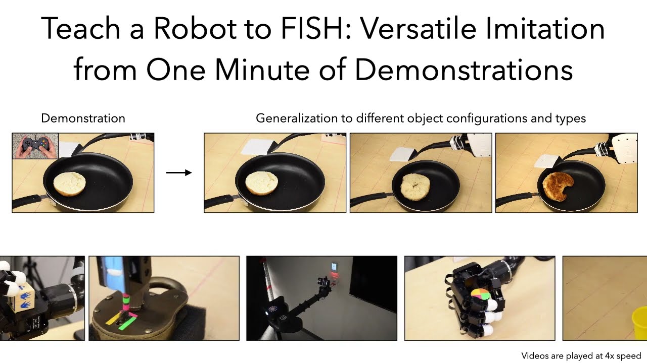 Teach a Robot to FISH: Versatile Imitation from One Minute of Demonstrations