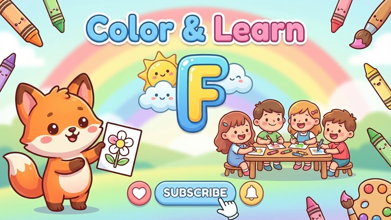 F Is for Fox 🦊 | ABC Coloring Page for Kids | Color & Learn