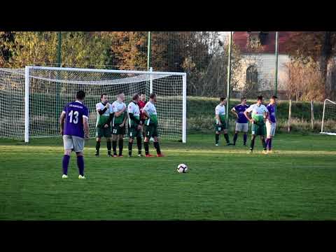Adrian Szpak rzut wolny w meczu z Fatmą Pobiedną