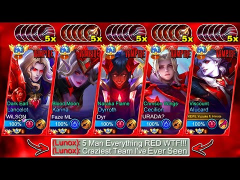 5 MAN VAMPIRE SQUAD WITH A TWIST?! 😱 (All Red Build)