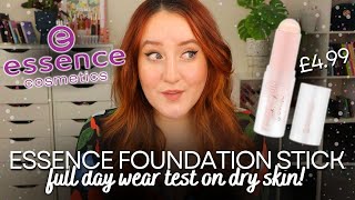 *NEW* ESSENCE COSMETICS FOUNDATION STICK TRY ON &amp; FULL DAY WEAR TEST! Viral Stick Dry Skin Approved?