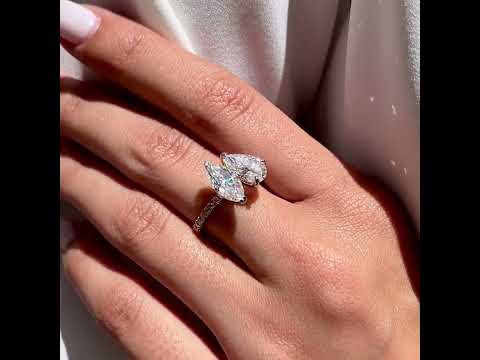 'Claudette 11x5.5' Moissanite Ring | Toi Et Moi Collection | Moi Moi Fine Jewellery