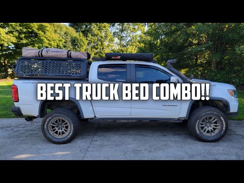 The best truck bed combo! Installing the new Ibex bed rack tonneau cover adapter from @TheKuatRacks