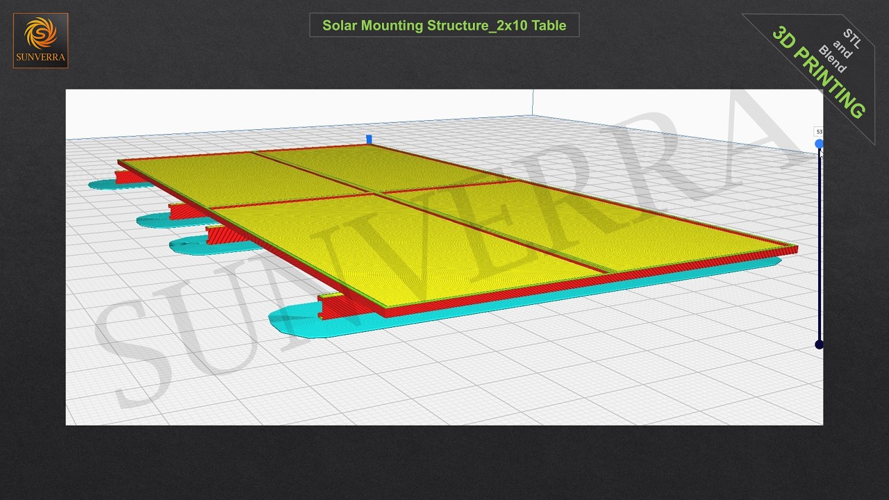 3D Printing-Solar Mounting Structure 2x10 Table 3D Print Model
