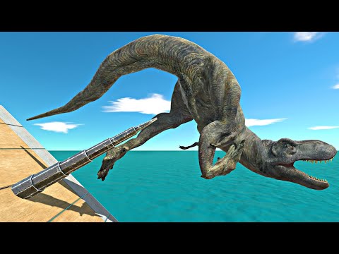 Dinosaurs try to Escape the Incline Spike Trap - Animal Revolt Battle Simulator