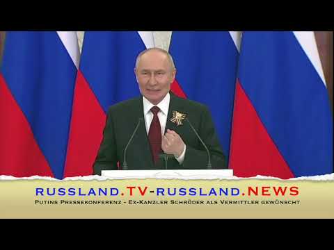 Putins Pressekonferenz - Ex-Kanzler Schröder als Vermittler gewünscht Video-Thumbnail von YouTube