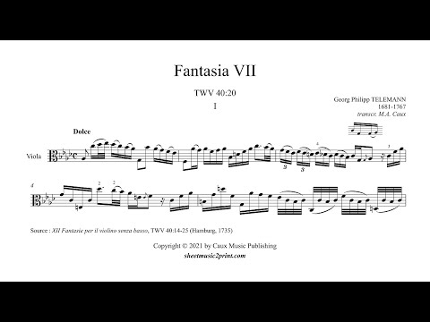 Telemann : Fantasia no. 7, TWV 40:20 (1/4 : Dolce) - Viola