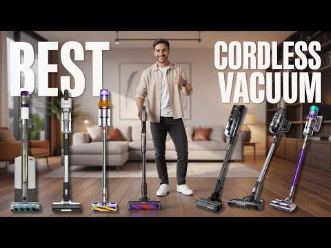 Cordless Vacuum Cleaner, 480W/45Kpa Vacuum Cleaners for Home, Self-Standing Stick Vacuum with LED Display, Anti-Tangle & Wall Mount Charging, 8 in 1 Lightweight Vacuum for Hard Floors Carpet Pet Hair video review thumbnail