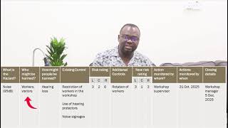 Preparing a risk assessment document