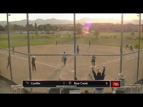 Jordyn Johnson solo HR to tie in B7 - Bear Creek Softball