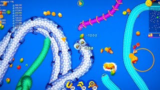 Big Worms Battle 🐍 | Largest Worm Zone Gameplay Ever☠️😈 #wormszoneio