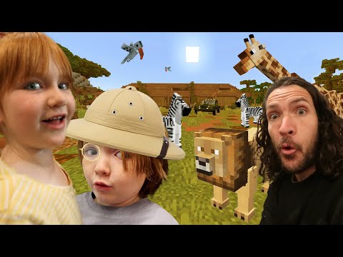 G for Gaming - Adley & Niko MINECRAFT SAFARI 🦁 Elephants and Zebras! Animal doctor family, check up routine! Ep.1