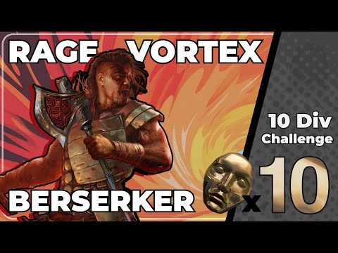 Rage Vortex Berserker - 10 Divine Mapping Challenge [PoE 3.21 Crucible]