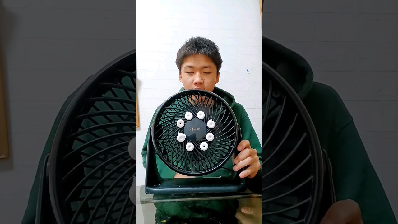 フエラムネを扇風機のカバーに沢山つけて動かしたら沢山音がなる説#検証 #shorts