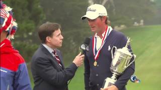 Crazy Fan Interrupts Webb Simpson's 2012 US Open Interview HD