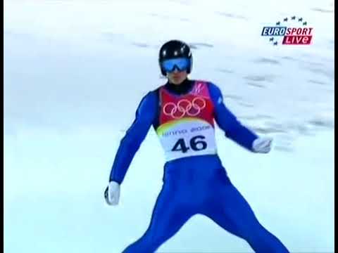 Michael Uhrmann 104.5 m Pragelato 2006 (Torino Olympic Games 2006) (Russian Commentary)