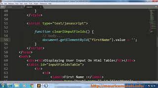 4. JAVASCRIPT CSS HTML TUTORIAL - How To Clear Or Reset All Input Fields