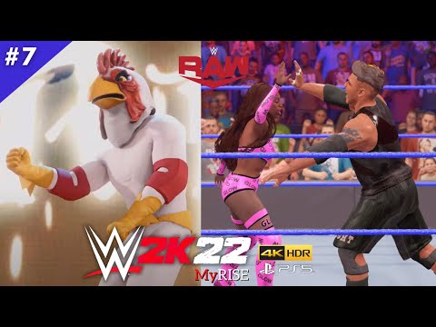 WWE 2K22 MyRise PS5 Walkthrough Gameplay Part 7 - Fighting a Chicken & MMC w/ Naomi (No Commentary)