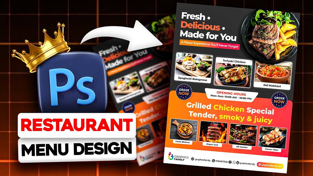 Professional Restaurant Flyer Design in Photoshop 2026 (PSD TEMPLATE)