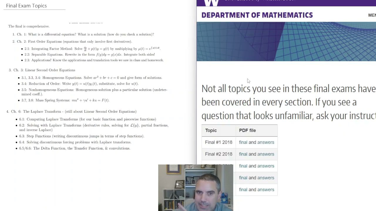 Math 207 Final Exam Tour and Topics Overview