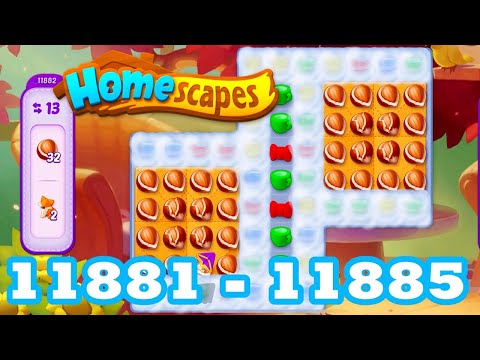 Homescapes Level 11881 - 11885 HD 3 - match puzzle Gameplay | android | IOS | 11882 | 11883 | 11884