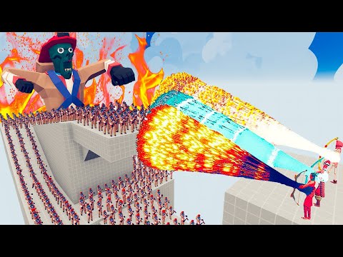 100x FIREFIGHTER ZOMBIE + 2x GIANT vs 3x EVERY GOD - Totally Accurate Battle Simulator TABS