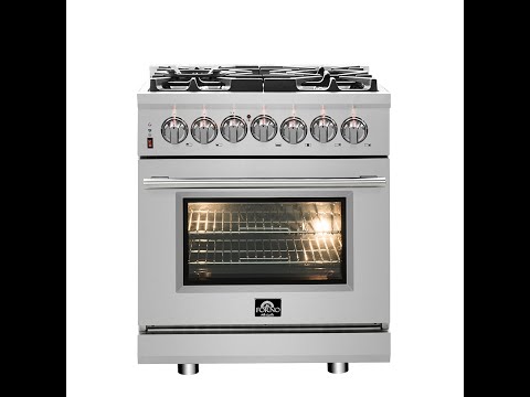 FFSGS6125-30 - 30″ FORNO Range with  Electric Oven Dual Fuel Pro-Style 5 Italian Burners 68,000BTU