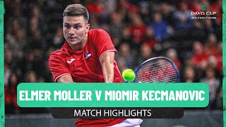 Elmer Moeller v Miomir Kecmanovic | Denmark v Serbia | 2025 Davis Cup Match Highlights