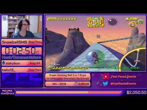 Super Monkey Ball 2 in 1 Style (All Difficulties Warpless) by MapleSnowgirl in 30:33 - FPFH2023