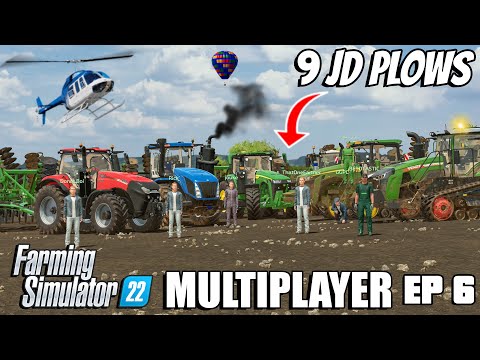 BIG Plowing OPERATION + 12 Tractors | Community Multiplayer | Farming Simulator 22 | Ep 6