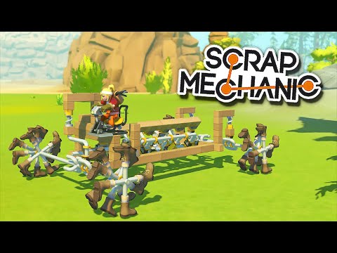 КЛАУД СТРОИТ V8 С ПОЛНЫМ ПРИВОДОМ НА ПОРШНЯХ, РУЛЕМ И ПОДВЕСКОЙ в SCRAP MECHANIC