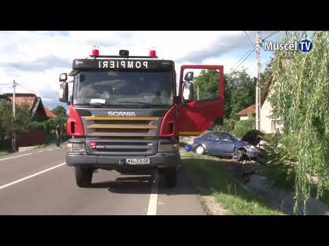 Jurnal MUSCEL TV 13.07.2022 Accident pe DN73 - mașină intrată în cap de pod la Schitu Golești