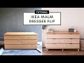 IKEA MALM Dresser FLIP | Rattan Drawers + Legs | STEP BY STEP