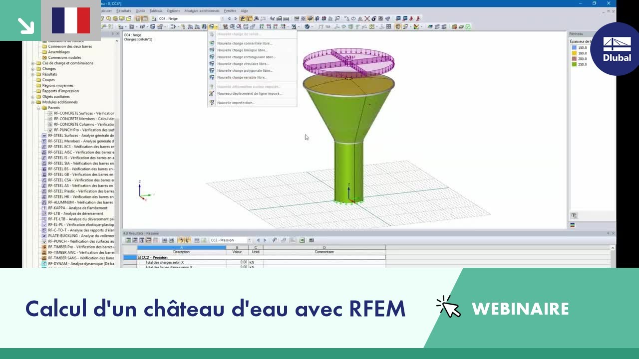 Webinaire: Calcul d'un château d'eau avec RFEM