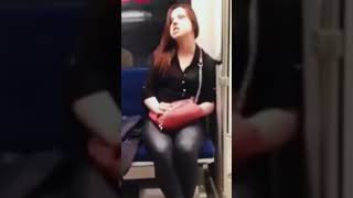 Woman becomes possessed on subway 😱 #shorts #macabre