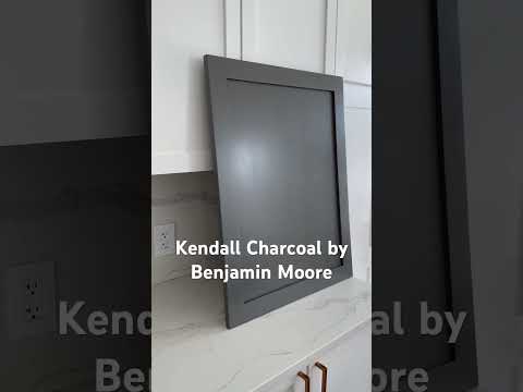 Kendall Charcoal (HC-166) by Benjamin Moore next to Chantilly Lace kitchen cabinets   #whitekitchen