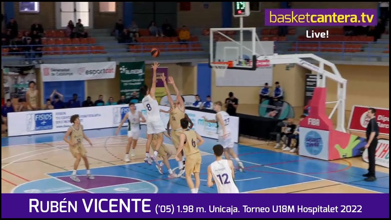 RUBÉN VICENTE ('05) 1.98 m. Unicaja Málaga. Torneo U18M L'Hospitalet 2022 #BasketCantera.TV