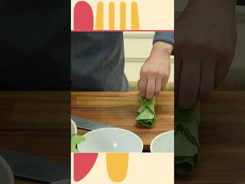 Corte Chiffonade (Tiras para Folhas)