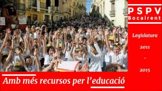 PSPV Bocairent: balanç de la legislatura 2011-2015