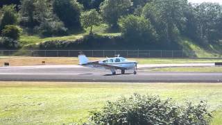Beechcraft Bonanza taxi and takeoff