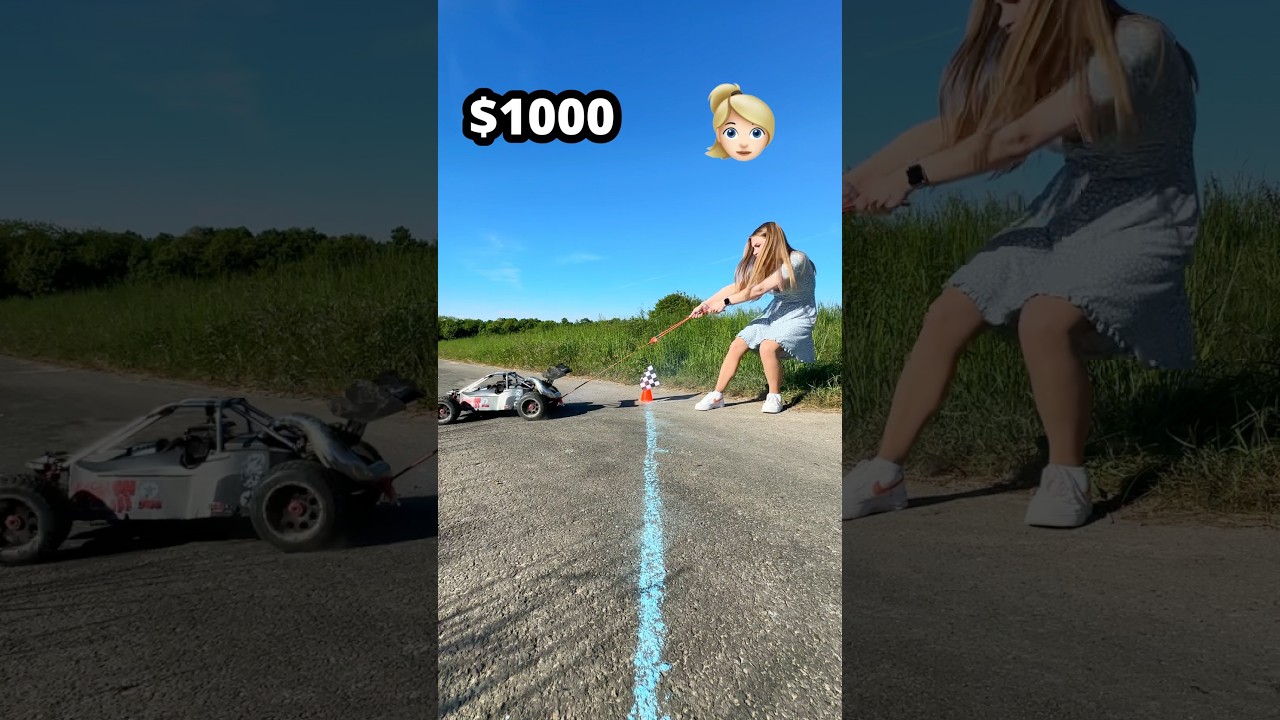 $1000 RC Car VS Girl Tug of War in Texas! 🚀😳