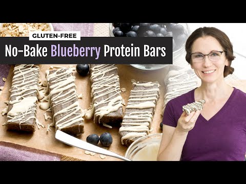 No-Bake Blueberry Protein Bars | Gluten-Free | Pre or Post-Workout