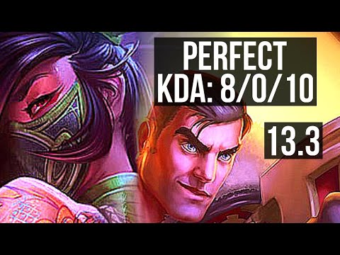 AKALI vs JAYCE (MID) | 8/0/10, 66% winrate, Legendary | KR Grandmaster | 13.3