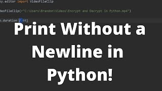 How To Print Without a Newline in Python - Print End Parameter