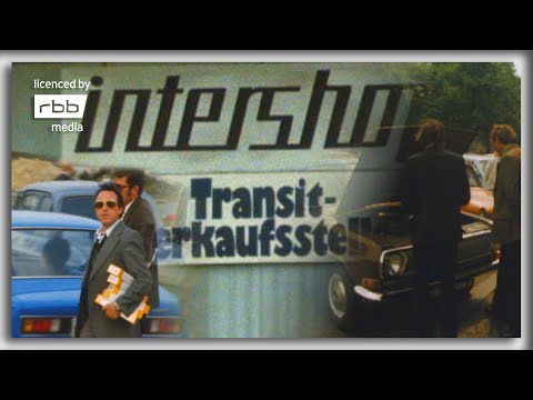 Car yard, Intershop, luxury shops in East Berlin | GDR, 1970s