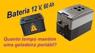 Teste de uma bateria Moura alimentando ⚡️ uma geladeira/freezer Resfriar 31 litros portátil a +4ºC.