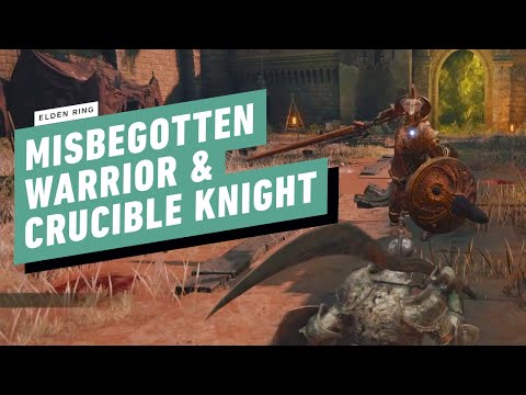 Elden Ring Gameplay Walkthrough - Misbegotten Warrior + Crucible Knight Boss Guide (Redmane Castle)