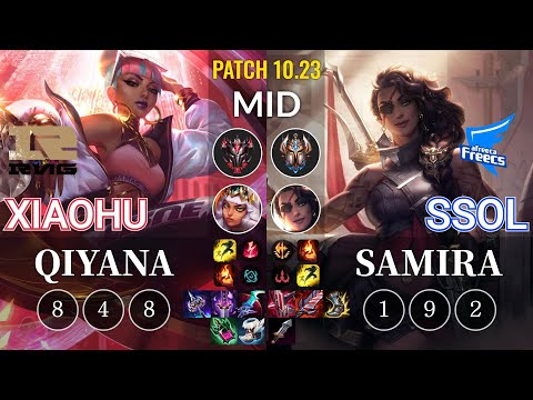 RNG Xiaohu Qiyana vs AF SSol Samira Mid - KR Patch 10.23
