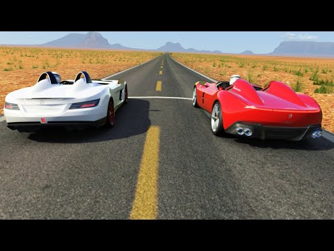 Mercedes-Benz SLR Sterling Moss vs Ferrari Monza SP2 at Monument Valley
